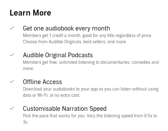 learn more about audible